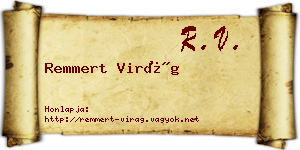 Remmert Virág névjegykártya